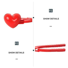 ASFD Heart Love Snowball Maker Inverno Plastic Snowball Maker Clip Giocattoli per Bambini Rosso