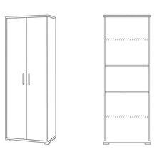 Sarmog Armadio Multiuso Alto Due Ante Cemento Bianco 71x41x h199 cm