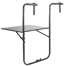 PrimeMatik - Tavolo Pieghevole in Metallo per Balcone 60x40 Nero