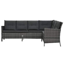 SKM Set Divani da Giardino 3 pz con Cuscini in Polyrattan Grigio (55.82kg)
