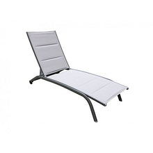 LETTINO TAUPE IN ALLUMINIO E TEXTILENE PER ARREDAMENTO GIARDINO E ESTERNO, ARTICOLO MARCHIATO MILANI HOME
