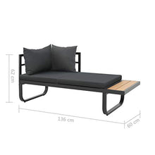 Tidyard 3 pz Set Divano da Giardino ad Angolo Cuscini in Alluminio e WPC,Divano 3 Posti,Salotto da Giardino,Divano Angoalre,Divano da Esterno