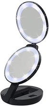 Trucco specchio con luci LED illuminato compatto da viaggio trucco dello specchio, 1X / 5X ingrandimento specchio della tasca Double Sided compatto specchio Viaggi & Specchio con AngleHeight design re