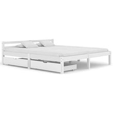 FAMIROSA Giroletto con 2 Cassetti Bianco in Massello di Pino 180x200 cm-0419