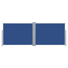Tenda da sole laterale estensibile blu 120 x 1000 cm