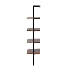 Mensola a 4 animali, da parete, in metallo, stile vintage, industriale, nero, 153 x 60 x 35 cm
