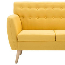 mewmewcat Divano a 3 Posti in Stoffa Imbottito 172x70x82cm Giallo