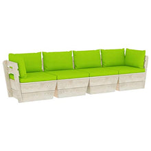 vidaXL Divano da Giardino a 4 Posti su Pallet con Cuscini Legno Abete