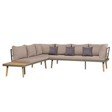 SKM Set Divani da Giardino 4 pz con Cuscini Legno di Acacia Marrone (47.6kg)