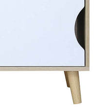 Nightstand May, 40 x 30 x 55 cm, con porta e linguetta aperta (Oak)