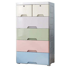 ZKHD Cassettiera A Doppio Cassettiera in Plastica 48 Cm, Semplice Scatola di Stoccaggio del Guardaroba, Armadietto di Stoccaggio,7 Floors