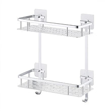 Umi. Essentials 2-Tier Bathroom Shelf No Drill Shower Caddy Organizer Aluminum Rectangle Wall Mount Anodized, A4028BDF