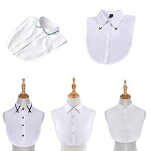 WE-WHLL Camicetta con Risvolto a Punta Colletto Tondo Staccabile Colletto Falso in Chiffon Bianco Top Formale