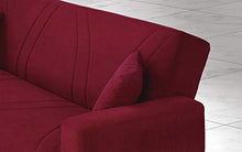 Dafne Italian Design Divano Letto 3 posti. Tessuto in Micro Fibra Bordeaux (cm. 225 x 87 x 92 h)