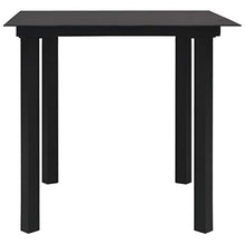 SKM Set da Pranzo da Giardino 5 pz Nero in Vetro e Acciaio (31.63kg)
