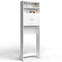 Casaria Mobile per Lavatrice Mobiletto da Bagno Armadio 3 Mensole 2 Ante 195x63x20cm Corridoio