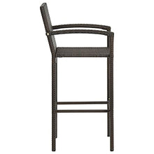 vidaXL Set Bar da Giardino 3 pz in Polyrattan Marrone