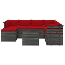 FAMIROSA Set Divani da Giardino su Pallet 8 pz con Cuscini Massello Pino-2049