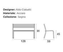 Panca per Esterno Segno Art. 158 Colore Grigio Antico Misura 128 x 59 CM