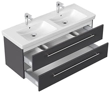 emotion SUBWAY2-0-130CM000104DE - Lavabo con mobiletto, in Legno, 130 x 50 x 47 cm, Colore: Antracite Lucido