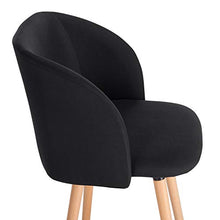 WOLTU BH120sz-6 Set di 6 Sedie da Cucina con Schienale Poltroncina Moderna in Tessuto di Lino Nero