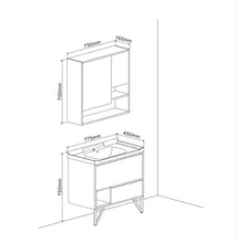 Kiamami Valentina MOBILE BAGNO DA TERRA 80CM GRIGIO INDUSTRIALE E SPECCHIO CONTENITORE | VIENNA