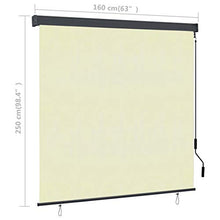 Tenda a rullo esterna 160 x 250 cm, color crema