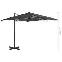 vidaXL Ombrellone a Sbalzo con Palo Alluminio Antracite e Base Tenda Parasole
