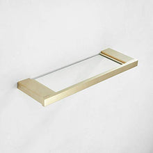 Mensola bagno angolare 25 cm in acciaio inossidabile con vetro moderno finitura oro rosa con supporto per lavabo