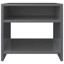 Kshzmoto Comodino in Materiale truciolare Grigio Lucido, Pratico Comodino per Camera da Letto familiare 40 x 30 x 40 cm (Larghezza x profondità x Altezza)