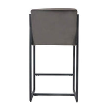 Dami Living Tony - Sgabello da bar con rivestimento in velluto grigio, 65 cm