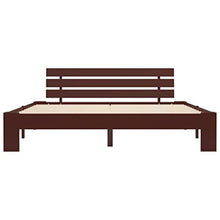 BIGTO - Struttura per letto in legno di pino massiccio, per camera da letto, stile C, 160 x 200 cm, colore: Marrone scuro
