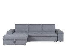 Beliani Divano Letto Angolare Destro con Contenitore in Tessuto Grigio Scuro Kiruna