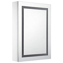 Tidyard Armadietto Bagno da Parete con Specchio e LED, con 3 Ripiani, 50x13x70 cm Bianco e Argento
