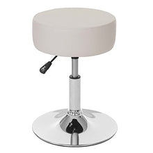 Mendler Sgabello Regolabile HWC-C22 Ecopelle Ø 35cm Avorio