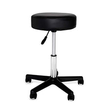 dibea Sgabello con ruote officio o studio Sgabello regolabile 360° Nero