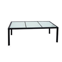 Festnight Tavolo da Pranzo per Giardino in Polirattan 150x90x75/190x90x75 Nero