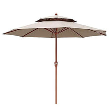 Ombrellone da Giardino/ Balcone/ Terrazzo Ø 2,7 M / 9 Piedi Il Giro Ombrellone Da Giardino Per Tavolino Da Caffè, Ombrelloni Da Giardino Da Esterno Con Manovella, Doppio Baldacchino E Asta In Metallo