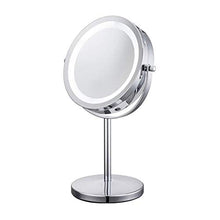 ZMIN Specchio per Il Trucco, 7Inch ingrandimento Specchio con Double Sided Luce 1X / 10X LED Specchio da rasatura Funzionamento a Batteria