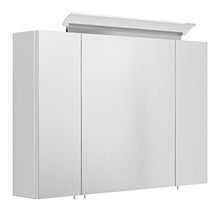 Set di mobili da bagno Firenze 90 (4 parti/C) bianco lucido e armadio a specchio