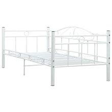 BIGTO - Struttura letto in acciaio per camera da letto, 90 x 200 cm, colore: Bianco