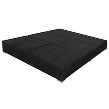 vidaXL Lettino Prendisole in Polirattan con Ombrellone Nero Sdraio Giardino