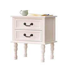 JJZXT Mobili in Legno Bianco Comodino 2 cassetti Armadio (Bianco)