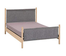 Meubletmoi - Letto 140 x 200 cm, in legno di frassino e feltro grigio, stile bordo mare, AGDE 6599