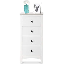 Soayone Cassettiera Bianca con 4 Cassetti, per Soggiorno, Camera da Letto 45 x 45 x 94 cm