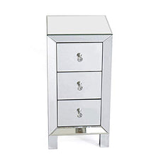 YIERMA Un comodino con una superficie liscia come uno specchio, cassetti moderni con maniglie in cristallo,