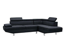 Mobilier Deco - Divano angolare di design, 4/5 posti, colore: Nero - Arredi Casa