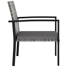 vidaXL Sedie da Pranzo per Giardino 4 pz in Polyrattan Nero
