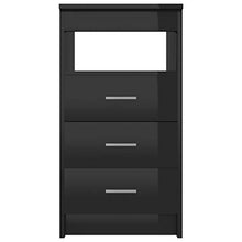 vidaXL Cassettiera Nero Lucido 40x50x76 cm in Legno Multistrato