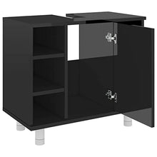 vidaXL Armadio da Bagno Nero Lucido 60x32x53,5 cm in Truciolato